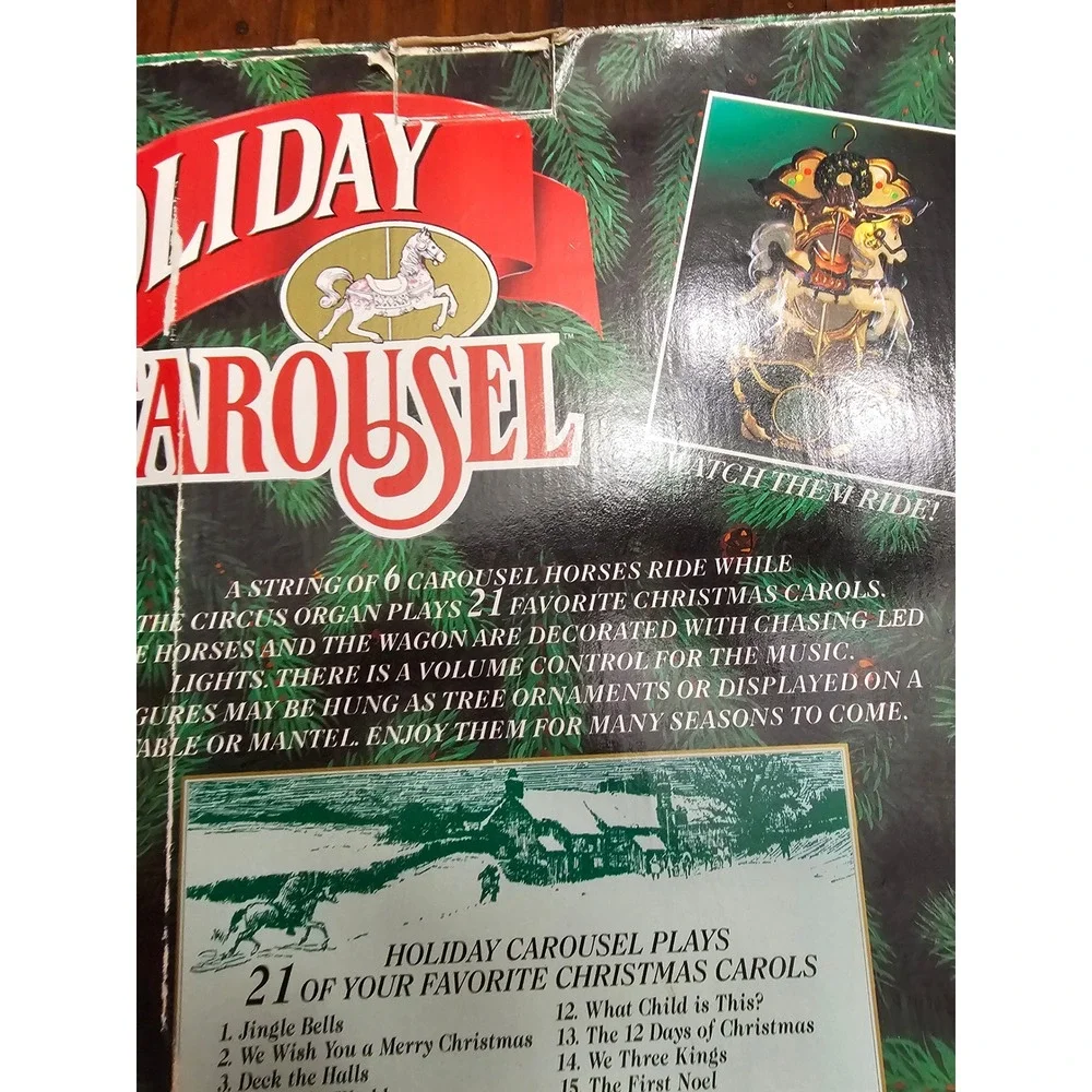 Mr Christmas Holiday Carousel Circa 1874 Animated Musical Ornaments Set Lighted